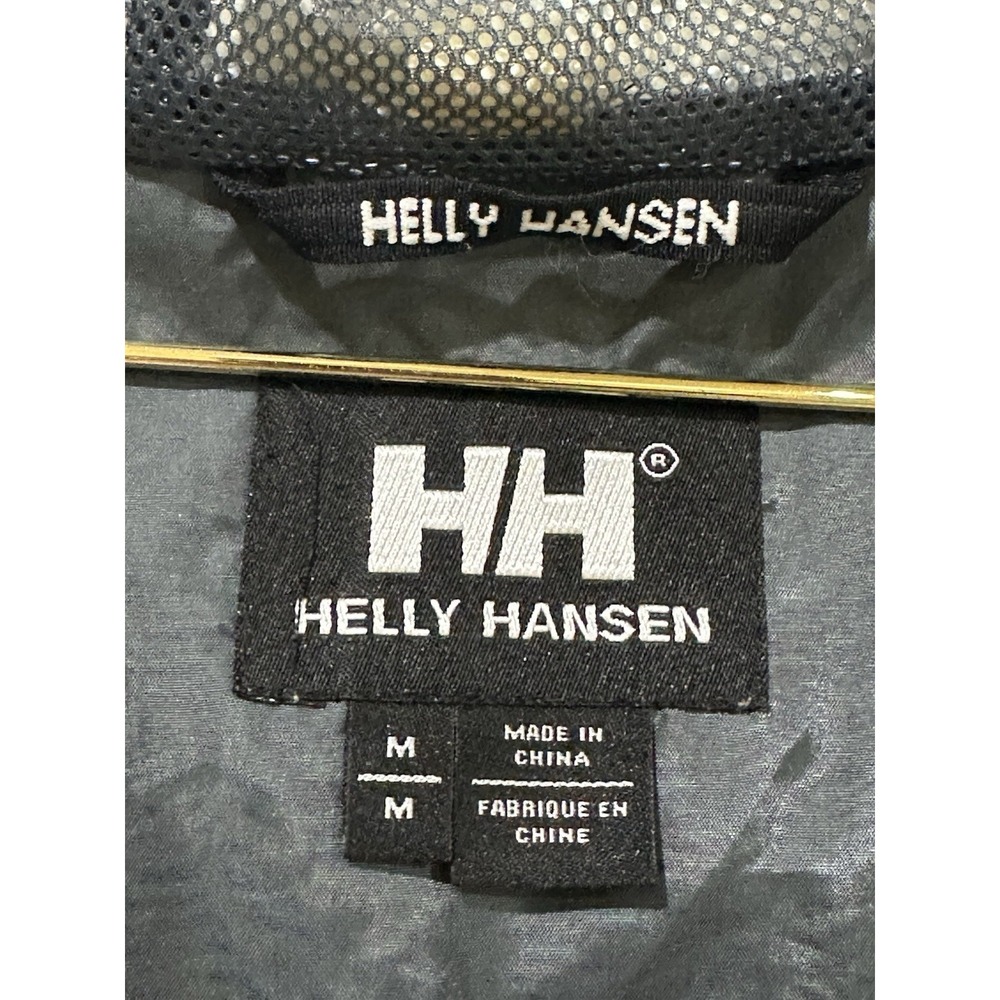 Helly Hansen Rain Jacket Mens Medium Blue Hooded Packable Helly Tech Nylon - Picture 7 of 10